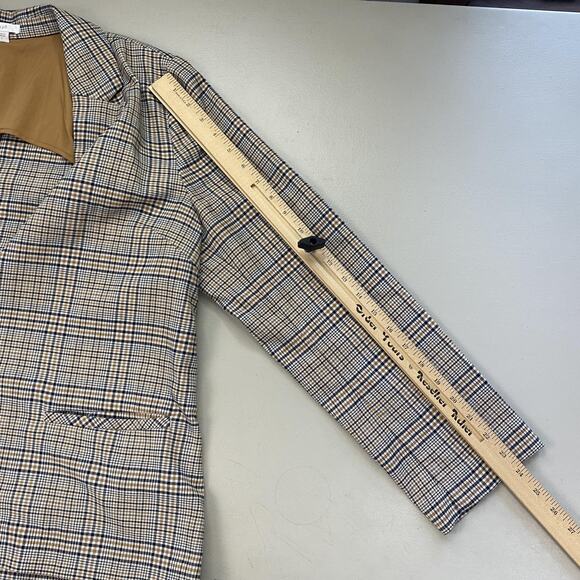 J Jill Blazer Womens Large Beige Plaid Relaxed Academia Fall Neutral Corpcore - Picture 7 of 12